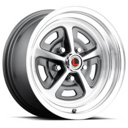 65 - 73 Mustang 15 X 7 Magnum Alloy Wheel, Charcoal / Machined Finish