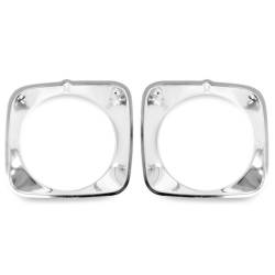 1973 Mustang Headlight Door, Polished Aluminum, Pair