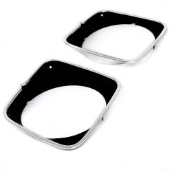 All Classic Parts - 1973 Mustang Headlight Door, Mach 1,Black Painted Polished Aluminum, Pair - Image 2