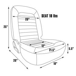 Mustang ProCar Classic Lowback Seat WITHOUT Headrest, Bare, Left