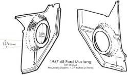 RetroSound - 67 - 68 Mustang Coupe & Fastback Kick Panels (Black) - Image 5