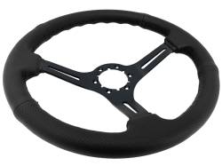 Stang-Aholics - 79 - 82 Mustang 14" Volante 6 Bolt STEERING WHEEL KIT, Black, BLK Stitch Perf - Image 2