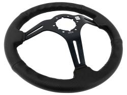 Stang-Aholics - 79 - 82 Mustang 14" Volante 6 Bolt STEERING WHEEL KIT, Black, BLK Stitch Perf - Image 3