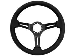 Auto Pro - 65 - 89 Mustang 14" Volante Steering Wheel Kit, Blk Leather, Blk Center, Blue Oval - Image 2