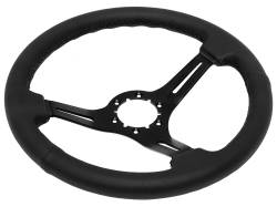 Auto Pro - 65 - 89 Mustang 14" Volante Steering Wheel Kit, Blk Leather, Blk Center, Blue Oval - Image 3