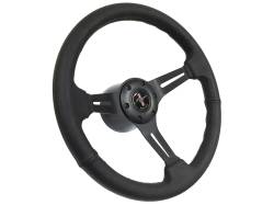 Auto Pro - 65 - 89 Mustang 14" Volante Steering Wheel Kit, Blk Leather, Blk Center, Pony - Image 1