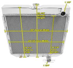 Champion Cooling - 67 - 70 Mustang Radiator Passenger Side Outlet - Image 3