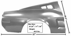 1968 Mustang Fastback Quarter Panel w/ Early Marker, RH