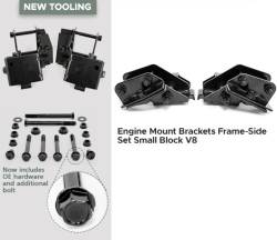 Engine - Engine Mounts - All Classic Parts - 66 - 70 Mustang Engine Mount Bracket Small Block V8, Frame-side, PAIR