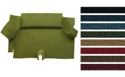 1969 - 1970 Mustang FASTBACK Trunk Floor Carpet Only (Fixed Rear Seat), Nylon, Choose Color, Logo