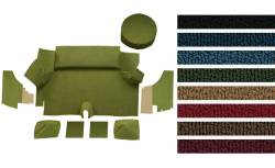 1969 - 1970 Mustang FASTBACK Trunk Floor Carpet KIT(Fixed Rear Seat), Nylon, Choose Color, Logo