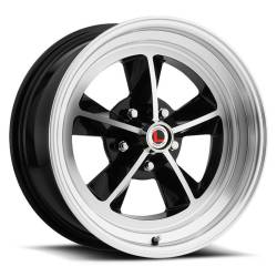 69 - 73 Mustang 15 x 7 Legendary GT9 Alloy Wheel, 5 on 4.5 BP, 4.25 BS, Gloss Black / Machined