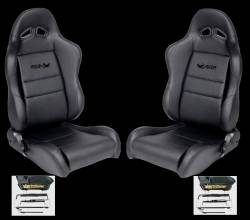 71-73 Mustang Procar Sportsman Series Seats, Pair with Adapters