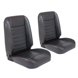 1964 - 1973 Mustang TMI Cruiser Collection Seats, Black Vinyl, Choose Stitch Color