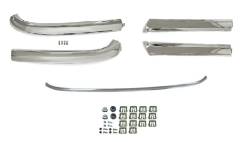 Miscellaneous - 1965 -68 Mustang Convertible Windshield Moldings, Stainless Steel w/Hardware, Set of 5 - Image 1