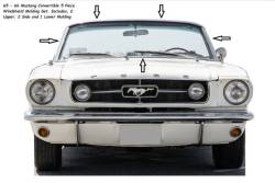 Miscellaneous - 1965 -68 Mustang Convertible Windshield Moldings, Stainless Steel w/Hardware, Set of 5 - Image 2
