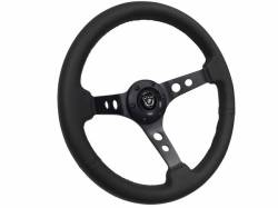 64 - 73 Mustang 14" Volante 6 Bolt STEERING WHEEL KIT, Leather, Hole Spoke