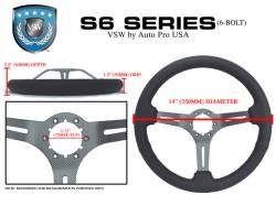 Auto Pro - 64 - 73 Mustang 14" Volante 6 Bolt STEERING WHEEL KIT, Leather, Hole Spoke - Image 5