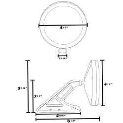 Eddie Motorsports - 65-73 Mustang Kinetic Billet Side View Mirror, Matte Silver - Image 2