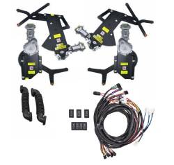 64 - 66 Mustang Coupe or Convertible Power Window Kit, Black Switches, Door Mount