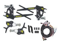 67 - 68 Mustang Coupe or Convertible Power Window Kit, Black Switches, Door Mount