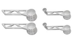 1965 - 1966 All Or 1967 Std Interior Mustang Door and Crank Handle Set, Triangle Slotted Design