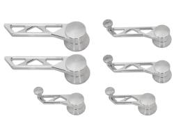 1965 - 1966 All Or 1967 Std Interior Coupe/Conv Mustang Door and Crank Handle Set, Triangle Slotted Design