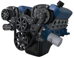 March Performance, Small Block Ford Evolution Serpentine Kit, NO Power Steering, Driver Front Angle,BLACK ONYX