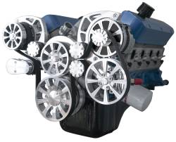 March Performance Evolution 351C Engine Serpentine front Drive shown with remote power steering