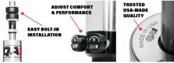 QA1 Suspension - 65-73 Mustang QA1 Stocker Star Rear Shock Billet Aluminum, Double-Adjustable - Image 4