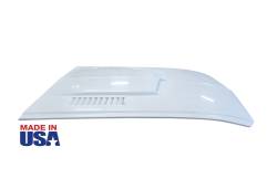 California Pony Cars - 1967 Mustang Shelby Styled Dual Scoop Fiberglass Hood with Louvers - Image 3