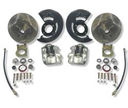 65-69 Mustang Front Disc Brake Kit, 4 Piston Calipers, V8 Spindles