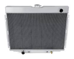 67-70 Mustang 24 Inch Radiator with Dual 12 Inch Fans for Coyote Swaps