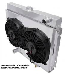 67-70 Mustang 24 Inch Aluminum Radiator and Fans for 5.0 Coyote Engine Swaps