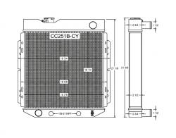 Coyote Swap Radiator Dimensions for 1965 - 1966 Mustang Radiator
