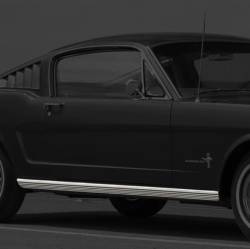 64 - 66 Mustang Lower Rocker Moldings with Clips