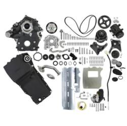 Godzilla 7.3L High-Mount Engine Accessory Drive in BLACK - With Holley Swap Oil Pan & Pump 