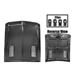 67-68 Mustang Shelby Styled Dual Scoop and Louvered Steel Hood