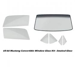 64-66 Mustang Convertible Window Glass Set, Smoke Grey Tint