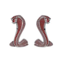 94 - 04 Mustang Cobra Chrome Red Snake Fender Emblems