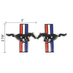 94 - 04 Mustang Running Horse Fender Emblems Black Chrome