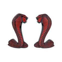 94 - 04 Mustang Cobra Snake Fender Emblem Black Chrome Red
