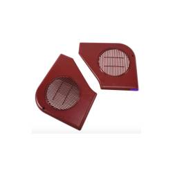 87 - 93 Mustang Door Speaker Grille Scarlett Red with Retainers