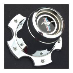 73 Mustang Black Center Wheel Cap with Stainless Steel Screws