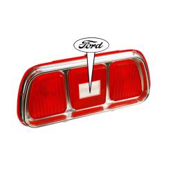 71 - 73 Mustang Tail Light Lens With Anodized Aluminum Bezel
